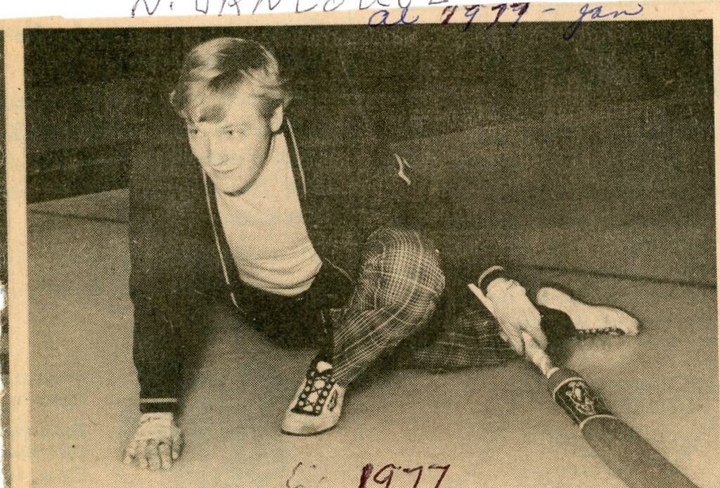 Al throwing a stone in the 1970s